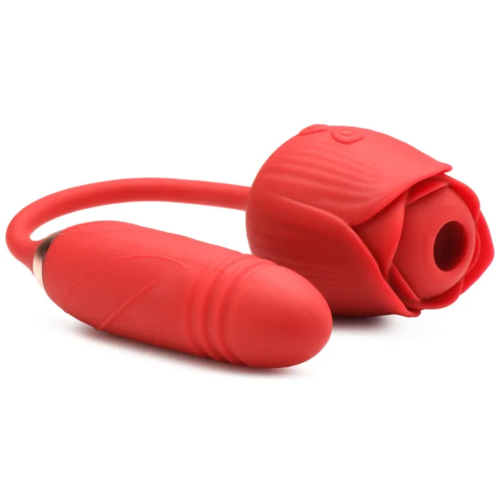 Bloomgasm Vibrators | 10X Romping Rose Suction and Thrusting Vibrator