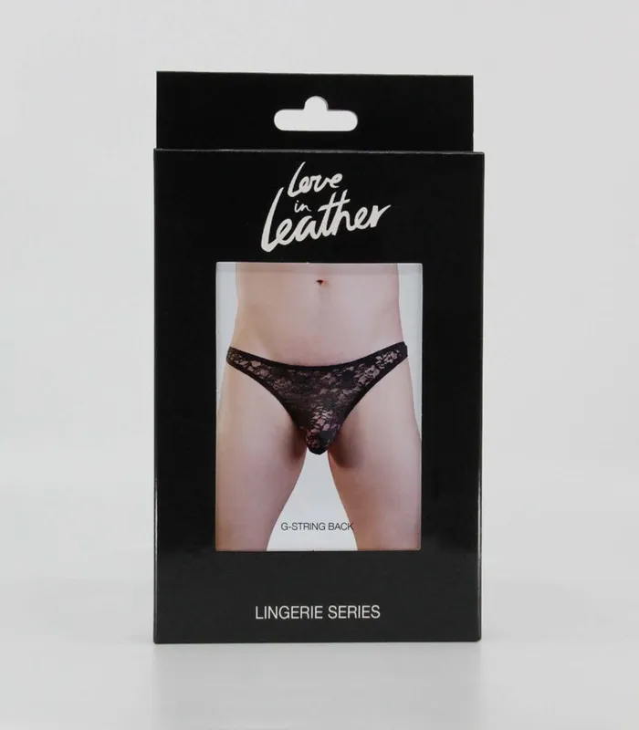 LL MEN1515 LaceThong L/XL Blk | Love in Leather Male Sex Toys