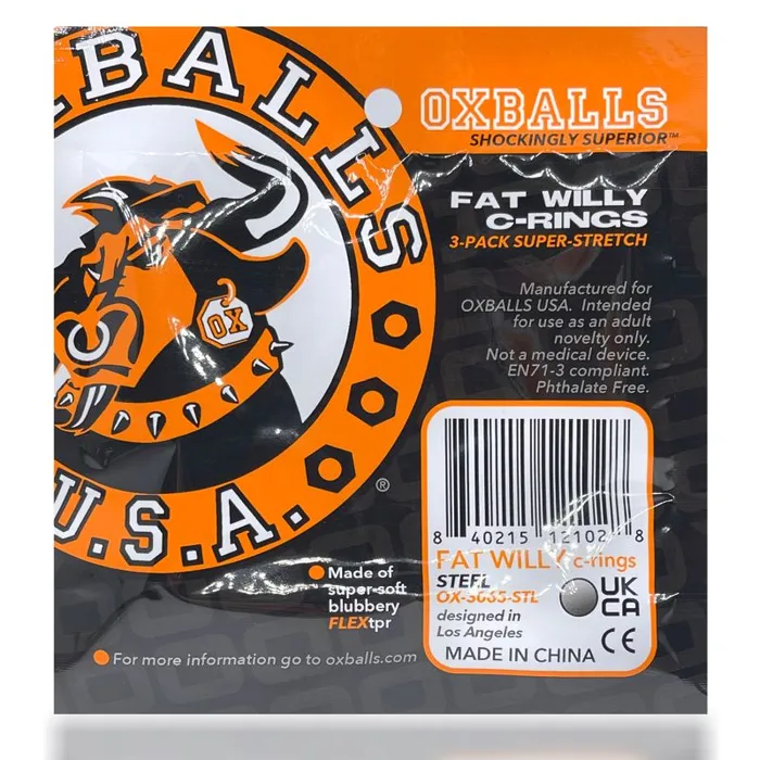 OxBalls Vibrators | Fat Willy 3 Pc Jumbo Cockrings Orange