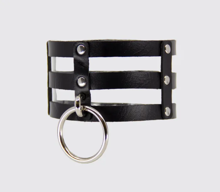 Vibrators | Love In Leather LIL CHO005 TRIPLE LAYER BLACK CHOKER