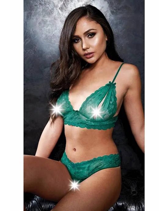 VIP Male Sex Toys 2 Piece PeekABoo Bra And Crotchless GString Set SM