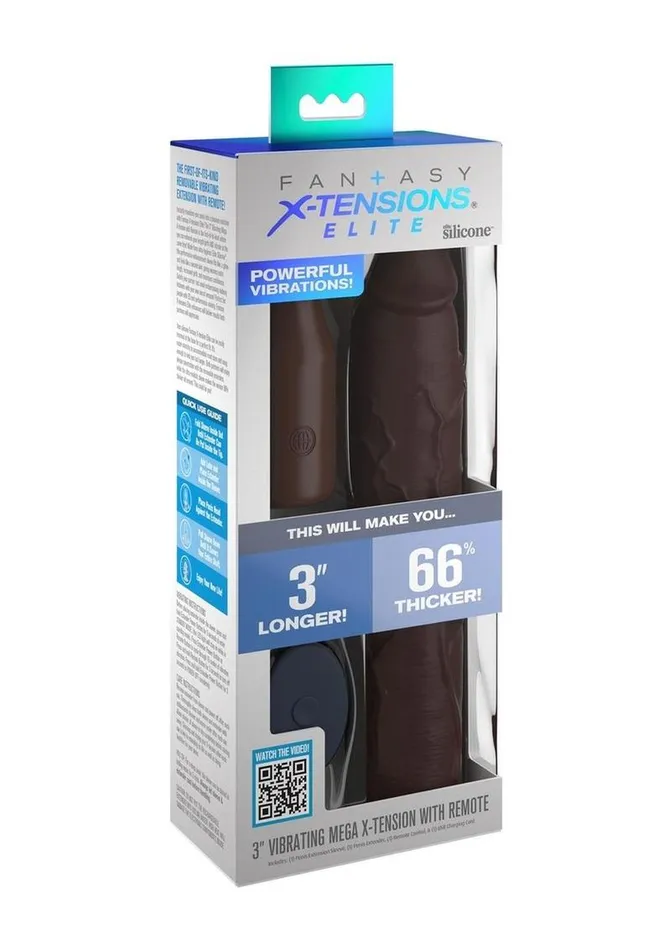 Fantasy X-Tensions Elite Silicone Vibrating 9in Sleeve with 3in Plug and Remote | Fantasy X-Tensions Male Sex Toys