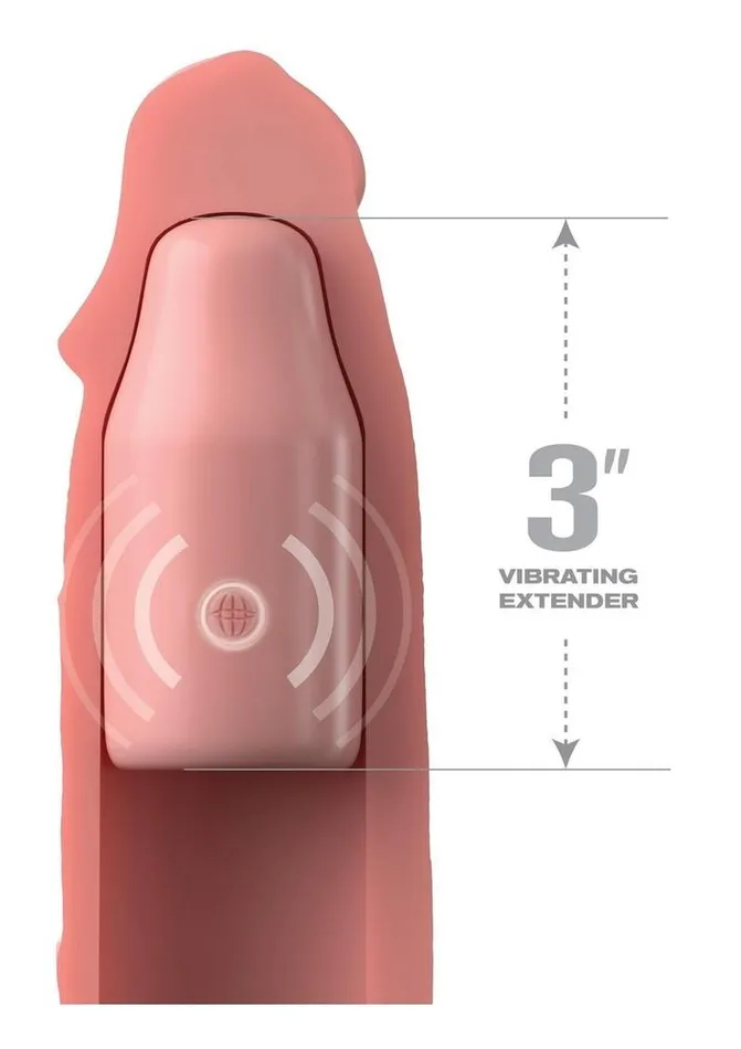 Fantasy X-Tensions Elite Silicone Vibrating 9in Sleeve with 3in Plug and Remote | Fantasy X-Tensions Male Sex Toys