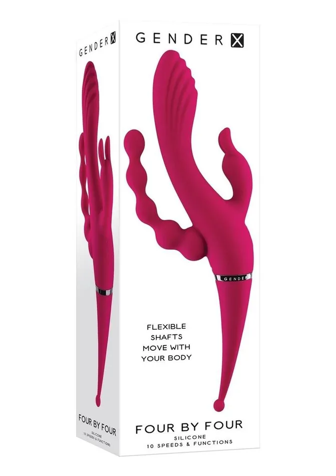 Gender X Female Sex Toys | Gender X Four By Four Rechargeable Silicone Quadruple Stimulating Vibrator