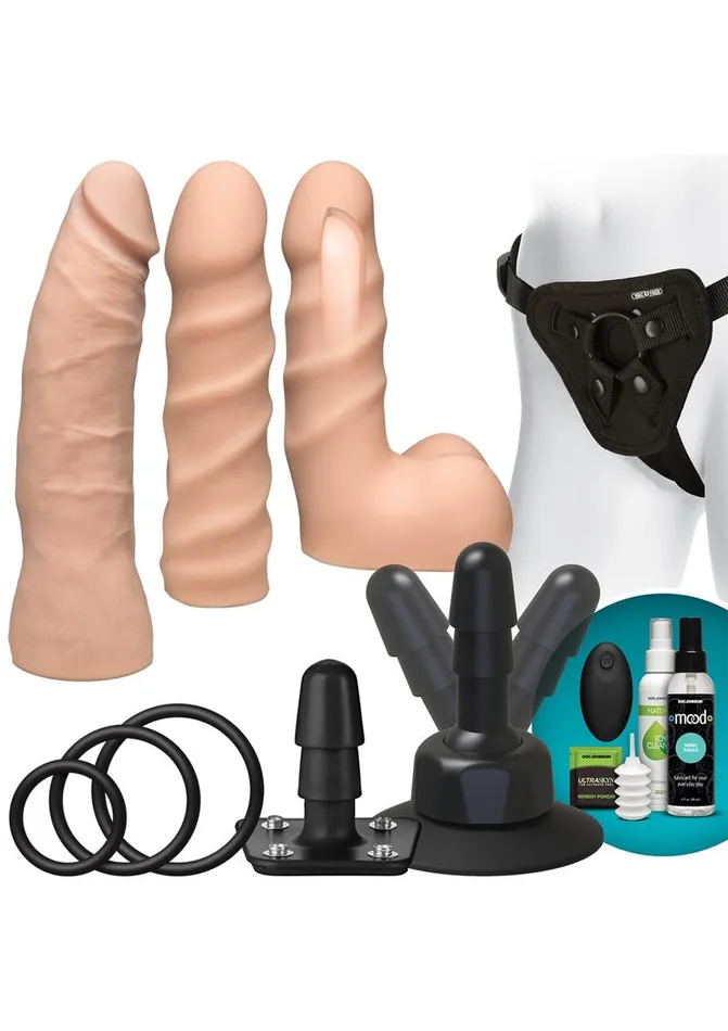 Vac-U-Lock Female Sex Toys | Vac-U-Lock Vibrating Dual Density Starter Set with Remote Control