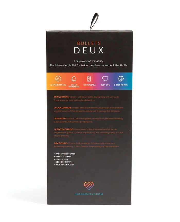 Nu Sensuelle Deux Two-Ended Bullet - Black | Nu Sensuelle Vibrators